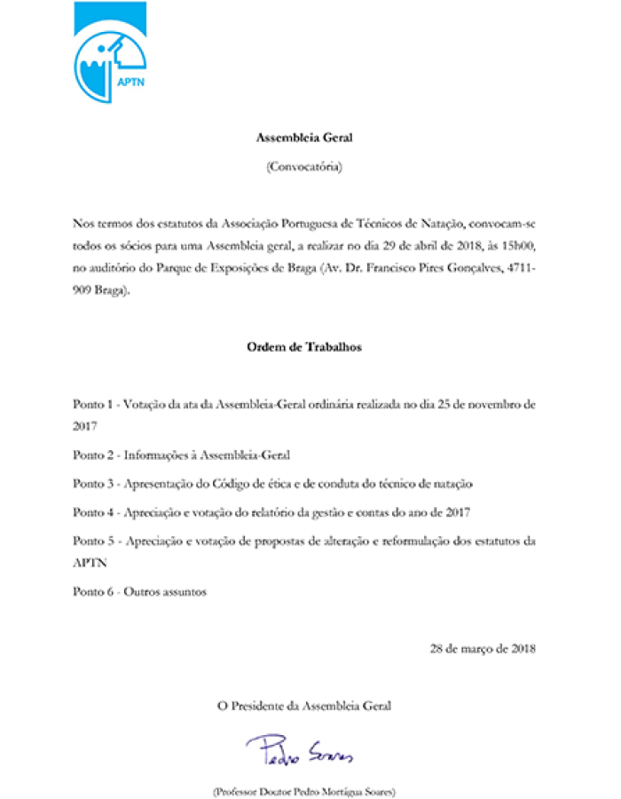 APTN - Assembleia Geral 2018