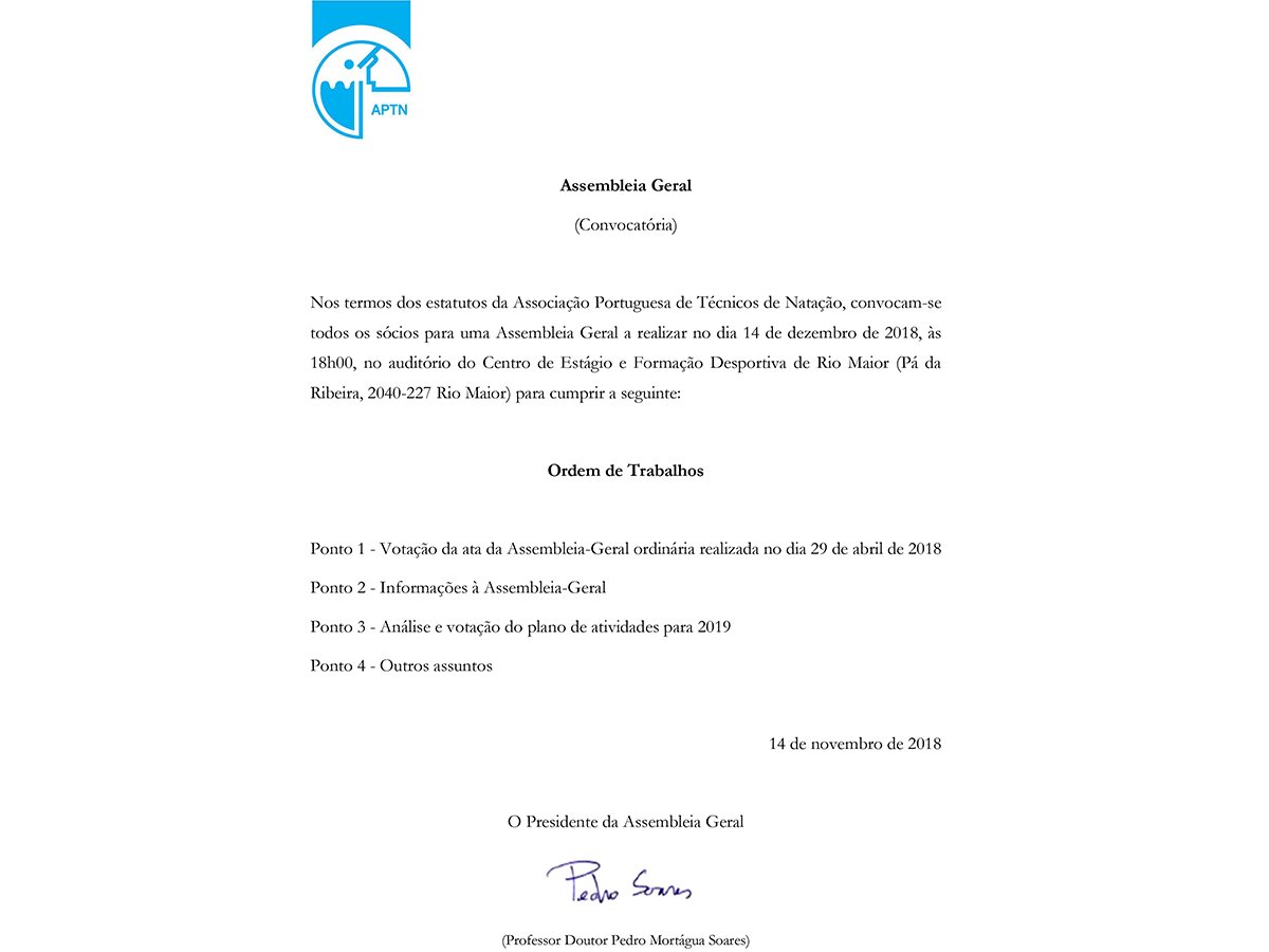 APTN Associação Portuguesa de Técnicos de Natação
